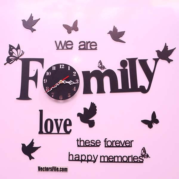 Family Acrylic Wall Clock Art